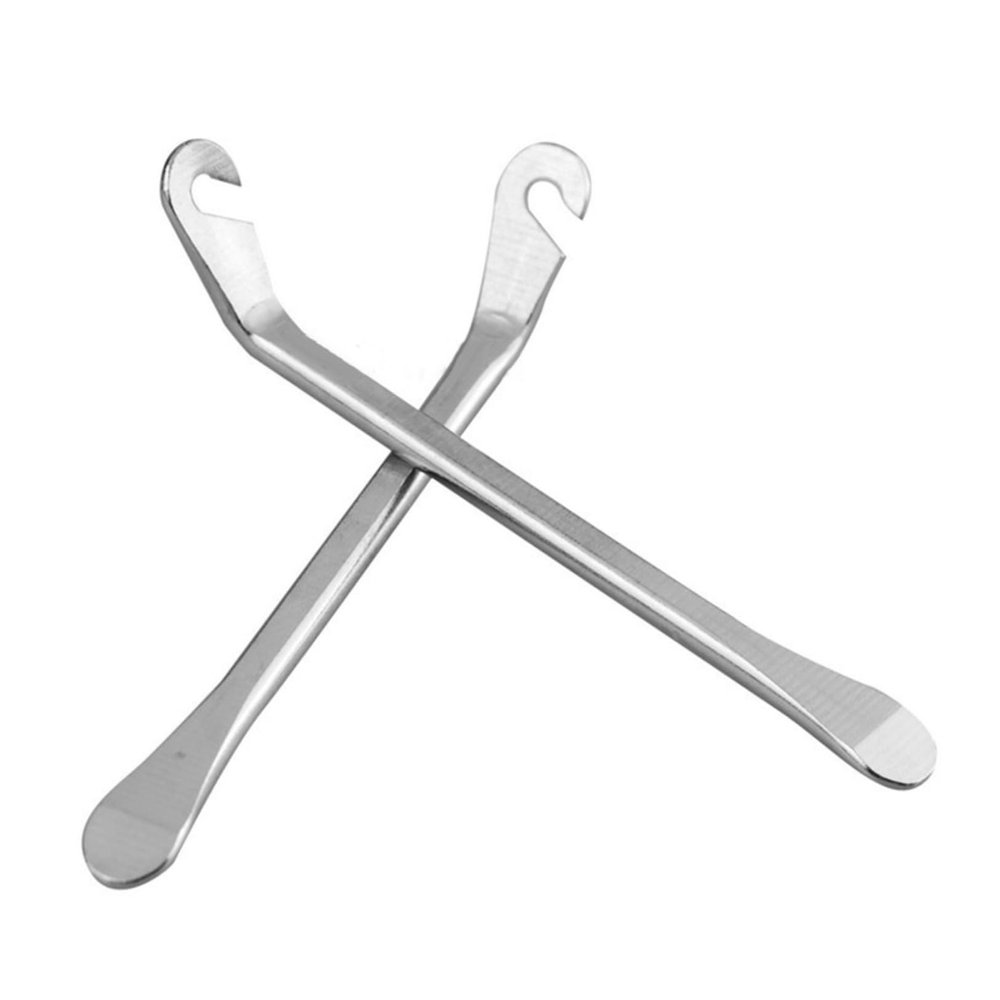 BESPORTBLE 6pcs Steel Tire Levers Curved Design for Easy Tire Removal Ergonomic Bike Repair Tools for Home Shop and Travel and Strong Tyre Spoons Silver