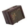BaoST 1 Pc Small Vintage Wooden Jewelry Box Metal Lock Mini Jewelry Holder Necklace Earring Bracelet Storage Gift Box Treasure Organizer Random view 2