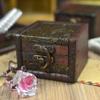 BaoST 1 Pc Small Vintage Wooden Jewelry Box Metal Lock Mini Jewelry Holder Necklace Earring Bracelet Storage Gift Box Treasure Organizer Random view 3