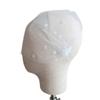Olbye Bridal Wedding Birdcage Veil - White Lace with Flower Rhinestone Comb for Tea Party Fascinator & Prom view 3