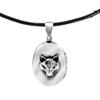 AeraVida Clever Fox Face on Oval Shaped .925 Sterling Silver Locket Necklace with Cotton Cord | Stylish and Unique Women's Fashion Jewelry Accessory view 1
