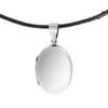 AeraVida Clever Fox Face on Oval Shaped .925 Sterling Silver Locket Necklace with Cotton Cord | Stylish and Unique Women's Fashion Jewelry Accessory view 3