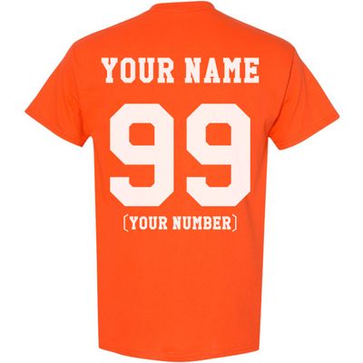 Custom T Shirts for Men & Women Add Your Own Text Personalized Back Side T-Shirt Orange