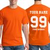 Custom T Shirts for Men & Women Add Your Own Text Personalized Back Side T-Shirt Orange view 2