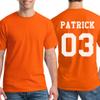 Custom T Shirts for Men & Women Add Your Own Text Personalized Back Side T-Shirt Orange view 3