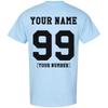 Custom T Shirts for Men & Women Add Your Own Text Personalized Back Side T-Shirt Light Blue view 1