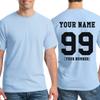 Custom T Shirts for Men & Women Add Your Own Text Personalized Back Side T-Shirt Light Blue view 2