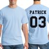 Custom T Shirts for Men & Women Add Your Own Text Personalized Back Side T-Shirt Light Blue view 3