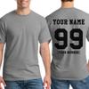 Custom T Shirts for Men & Women Add Your Own Text Personalized Back Side T-Shirt Sport Grey view 2
