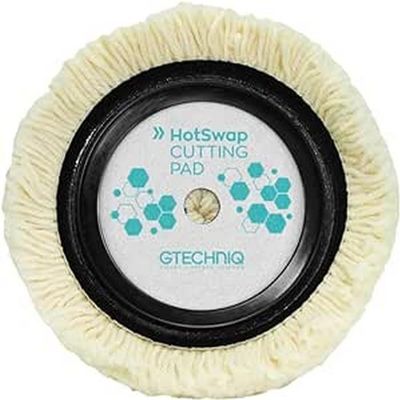 Gtechniq Hotswap Cutting Pad, 6" | 100% 4-Ply Natural Wool, Pad Centering System Stops Vibrations, Compatible with All 6 Backing Plates