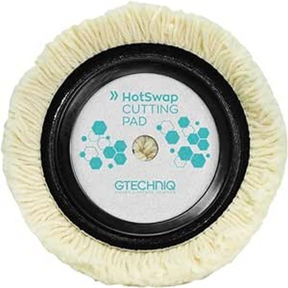 Gtechniq Hotswap Cutting Pad, 6" | 100% 4-Ply Natural Wool, Pad Centering System Stops Vibrations, Compatible with All 6 Backing Plates