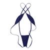 QinCiao Women's Extreme Lingerie One Piece Swimsuit Sling Shot Micro Bikini Teddy Nightwear Navy Blue One Size view 3