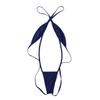 QinCiao Women's Extreme Lingerie One Piece Swimsuit Sling Shot Micro Bikini Teddy Nightwear Navy Blue One Size view 4