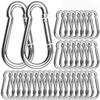 100 Pack 2 Inch Spring Snap Hook M5 Carabiner Clip Galvanized Steel 2In Small Silver Quick Link Clip Keychain for Camping, Hiking, Outdoor and Gym, M5 Bulk Heavy Duty Carabiner Clips view 1
