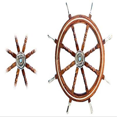 THOR INSTRUMENTS Ship Wheel Ships Steering Nautical Wooden Wheel Vintage Nautical Decor (24 Inch) Rustic Vintage Home Decor Gifts