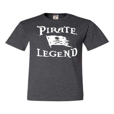 Go All Out XXXXX-Large Heather Black Adult Pirate Legend Jolly Roger Flag T-Shirt