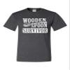 Go All Out X-Large Heather Black Adult Wooden Spoon Survivor Funny T-Shirt view 1