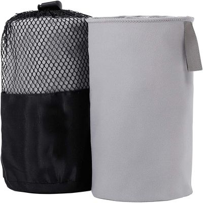 BIRDROCK HOME Multi-Purpose Microfiber Towel for The Beach, Travel, Pets or Camping - Large 31 x 63 - Grey - Quick-Dry - Absorbent Lightweight Compact - Mesh Bag - Kids Hiking Outdoor