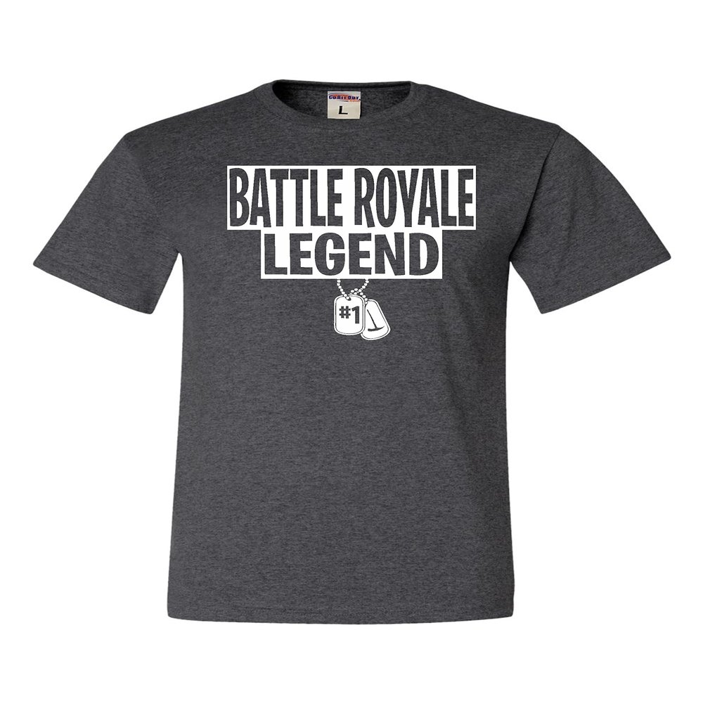 Go All Out Medium Heather Black Adult Battle Royale Legend T-Shirt