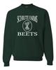 Go All Out Small Forest Green Adult Schrute Farms Beets Sweatshirt Crewneck view 1