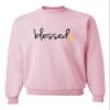 Go All Out XX-Large Classic Pink Adult Blessed Christian Humble Sweatshirt Crewneck view 2