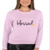 Go All Out XX-Large Classic Pink Adult Blessed Christian Humble Sweatshirt Crewneck view 4