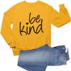 Go All Out Large Gold Adult Be Kind Heart Sweatshirt Crewneck view 1