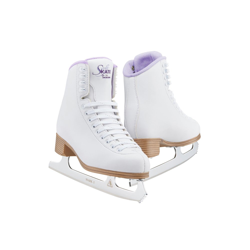 Jackson Ultima Classic SoftSkate 380 Womens Ice Skates for Women & Girls Ice Skates  Comfortable Figure Skates for Ice Skating & Recreational Figure Skating, Size 9 Medium Width  White/Purple
