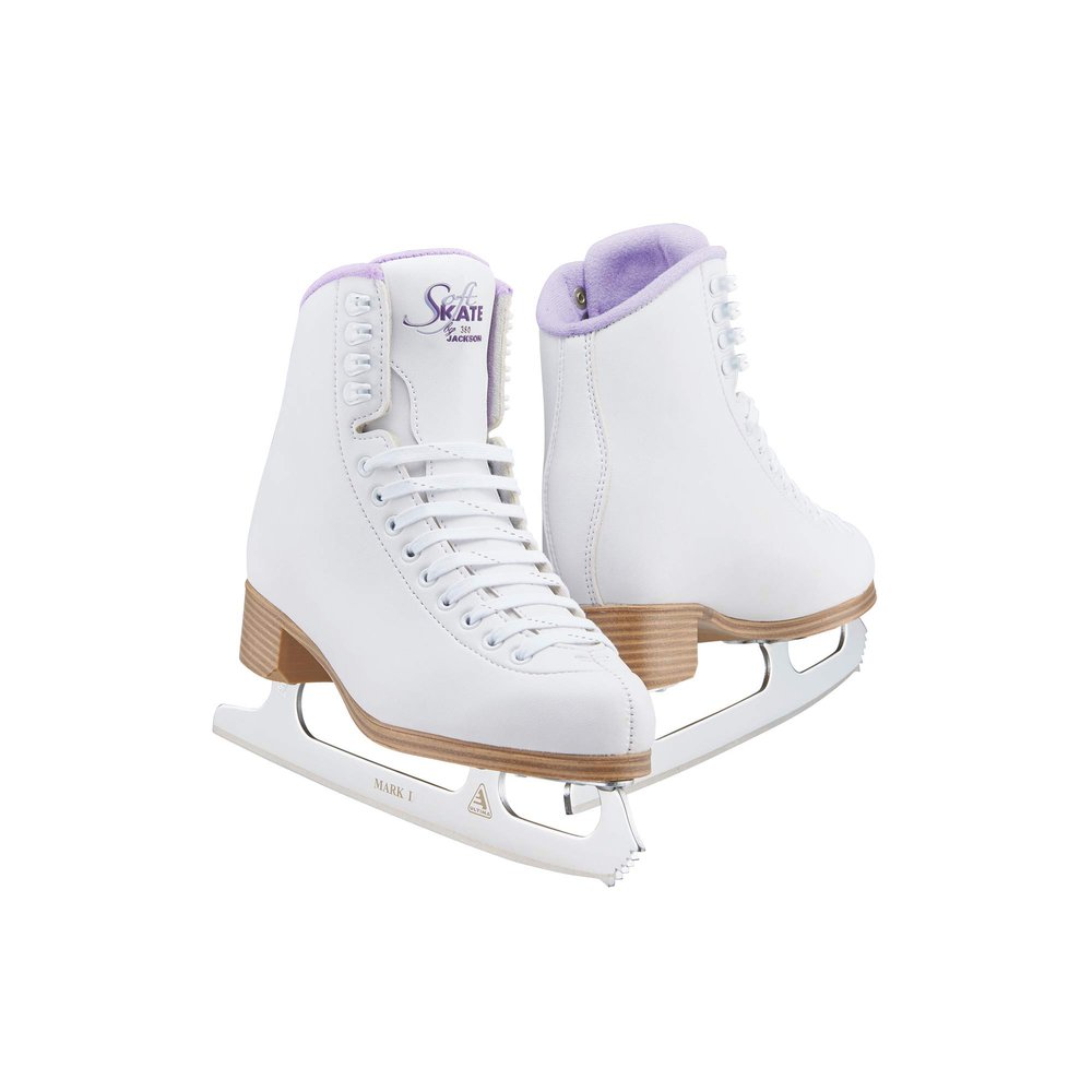 Jackson Ultima Classic SoftSkate 380 Womens Ice Skates for Women & Girls Ice Skates  Comfortable Figure Skates for Ice Skating & Recreational Figure Skating, Size 12 Medium Width  White/Purple
