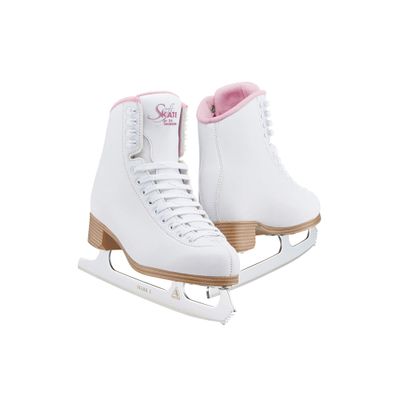 Jackson Ultima Classic SoftSkate 380 Womens Ice Skates for Women & Girls Ice Skates Comfortable Figure Skates for Ice Skating & Recreational Figure Skating, Size 3 Medium Width White/Pink