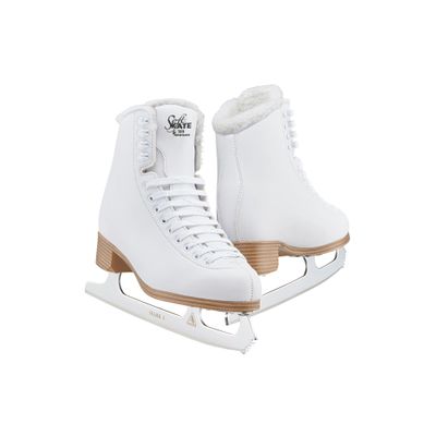 Jackson Ultima Classic SoftSkate 380 Womens Ice Skates for Women & Girls Ice Skates Comfortable Figure Skates for Ice Skating & Recreational Figure Skating, Size 7 Medium Width White/Fleece