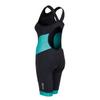 Kona Women's Triathlon Race Suit - Speedsuit Skinsuit Trisuit Sleeveless - One-Piece Vest and Short Combo with Body-Mapped Ventilation (Black/Teal, Large - Size 8) view 2