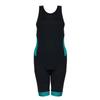 Kona Women's Triathlon Race Suit - Speedsuit Skinsuit Trisuit Sleeveless - One-Piece Vest and Short Combo with Body-Mapped Ventilation (Black/Teal, Small - Size 2-4) view 3