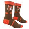 Crazy Socks  Hooters Crew Socks  Officially Licensed Restaurant Logo Novelty Socks  Unisex Large Brown & Orange Crew  Fun Gift for Food & Sports Fans view 3