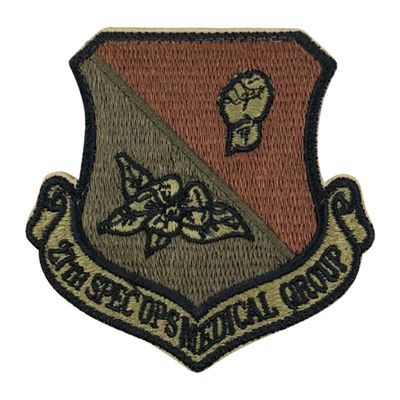 27th Special Operations Medical Group OCP Spice Brown Patch with Hook Fastener (Military Issued)-Veteran Owned Business