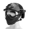N / A Integrated Tactical PJ Helmet F23 with Removable Mask and Goggles for Airsoft Paintball CS WarGame view 1