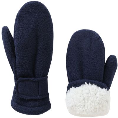 Baby Toddler Mittens Boys Girls Winter Outdoor Gloves Kids Easy-On Fleece Warm Mitterns Navy 1 Pair M1-2 years