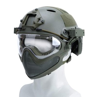 Integrated Tactical PJ Helmet F24 with Removable Mask and Goggles for Airsoft Paintball CS WarGame