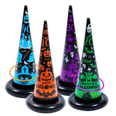 Voiiake 3 Pack Witch Hat Halloween Inflatables Ring Toss Game - Fun Halloween Games,Toys & Party Supplies, Games & Toys for Kids Adults