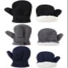 Baby Toddler Mittens Boys Girls Winter Outdoor Gloves Kids Easy-On Fleece Warm Mitterns Black Gray Navy 3 Pairs M1-2 years view 1
