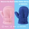 Baby Toddler Mittens Boys Girls Winter Outdoor Gloves Kids Easy-On Fleece Warm Mitterns Black Gray Navy 3 Pairs M1-2 years view 3