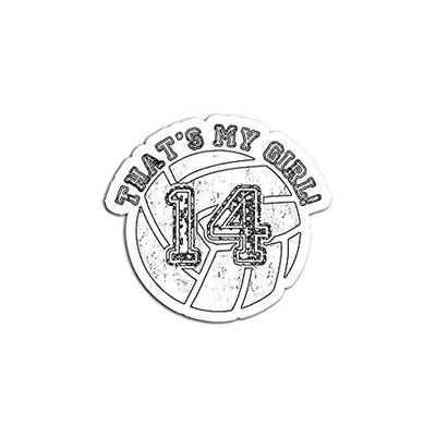 Unique My Girl Volleyball Player Mom Or Dad - Sticker Graphic - Auto, Wall, Laptop, Cell, Truck Sticker for Windows, Cars, Trucks