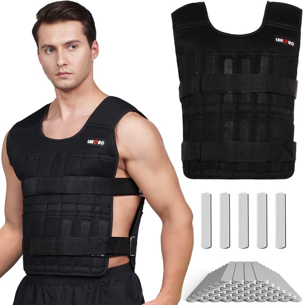 Adjustable Weighted Vest for Men Women, Workout Weight Vest, Weighted Training Vest with Removable Steel Plates for Strength Training & Cardio