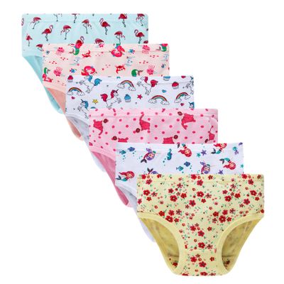 Winging Day Big Girls 100% Cotton Panties Cute Prints Underwear Size 14 (6-Pack)