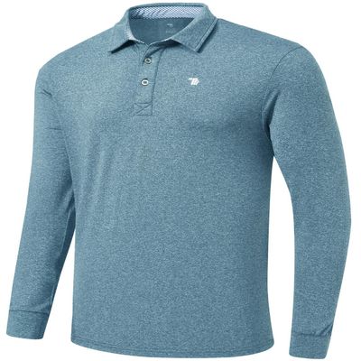 MoFiz Men's Long Sleeve Shirts Quick Dry Men's Polo Shirts Long Sleeve Button Down Mens Shirts Casual with Collar