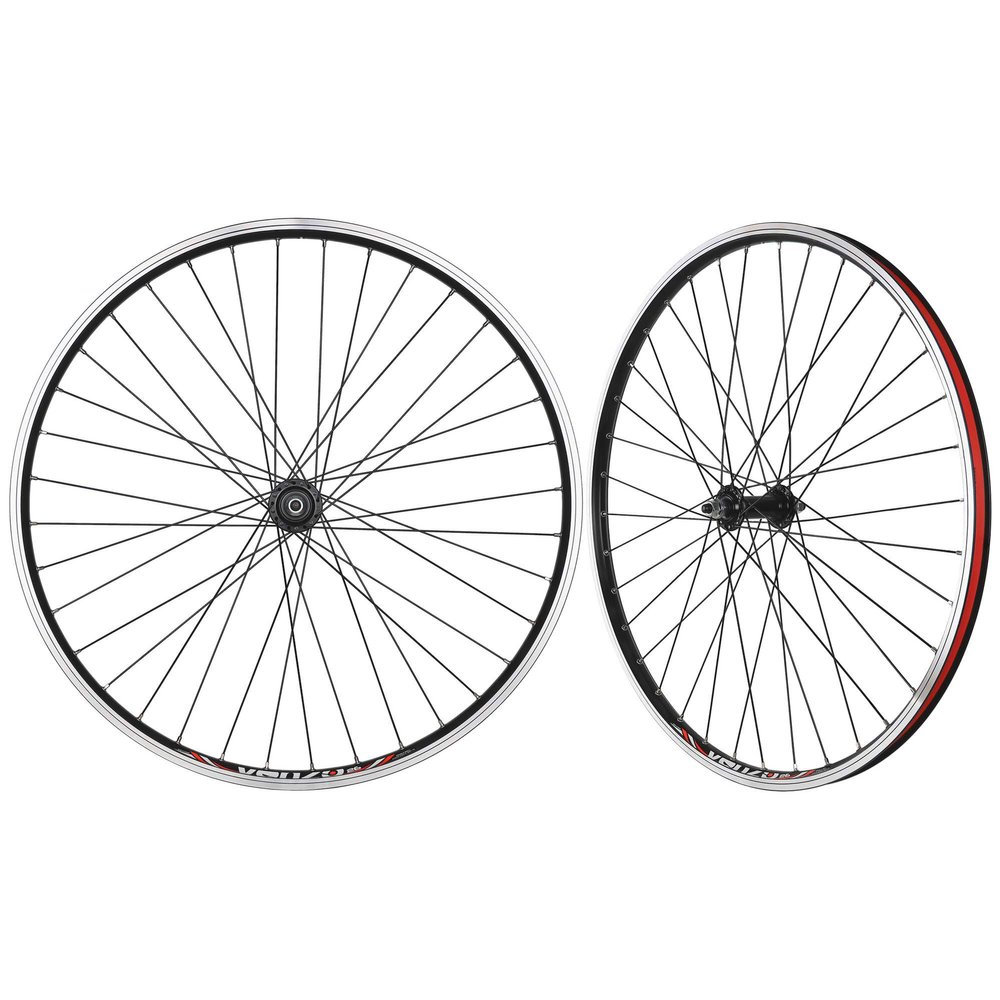 CyclingDeal Mountain Bike 26" 5/6/7/8 Speed Double Wall Alloy Wheelset - Bicycle MTB Thread-on Freewheel - Bolt-on Axle Front & Rear - 18mm Inner Rim Width