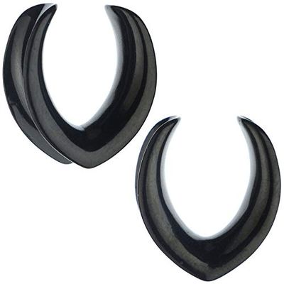 00g 10mm Black 316L Surgical Steel Teardrop Ear Weights Saddle Hanger Spreader Gauges Piercing Tunnels Plugs Stretching Kit