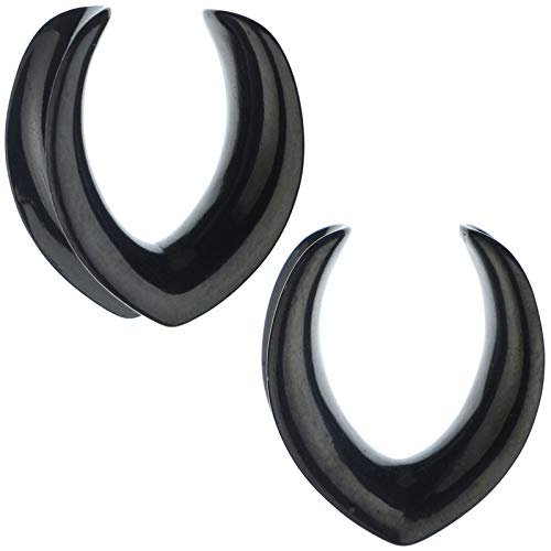 00g 10mm Black 316L Surgical Steel Teardrop Ear Weights Saddle Hanger Spreader Gauges Piercing Tunnels Plugs Stretching Kit
