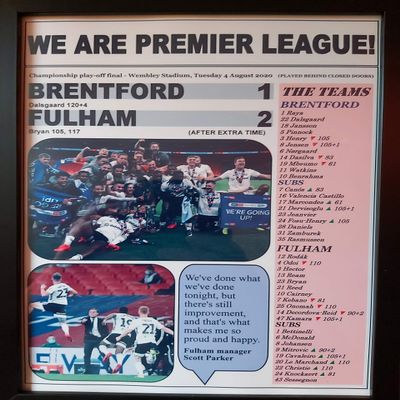 Fulham 2 Brentford 1-2020 Championship play-off final - framed print