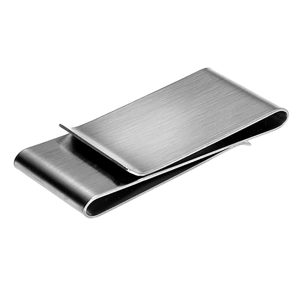 Baost 1 Pc Stainless Steel Slim Cash Money Clip Purse Wallet Credit Card ID Holder Double Sided Minimalist Slim Wallet for Men Women Random